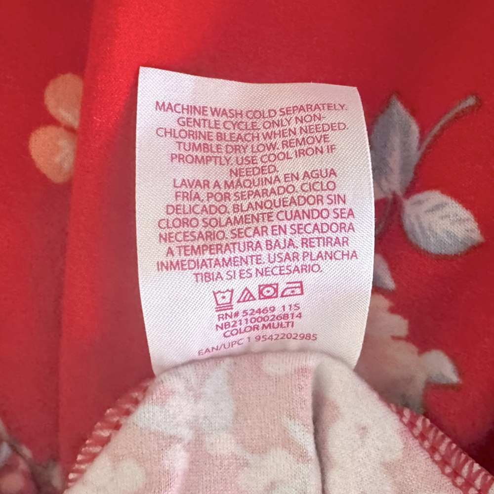 Strapless Red Floral Juniors Button-Front Foam Cup Dress Size XL/XG (15-17) - Picture 12 of 15